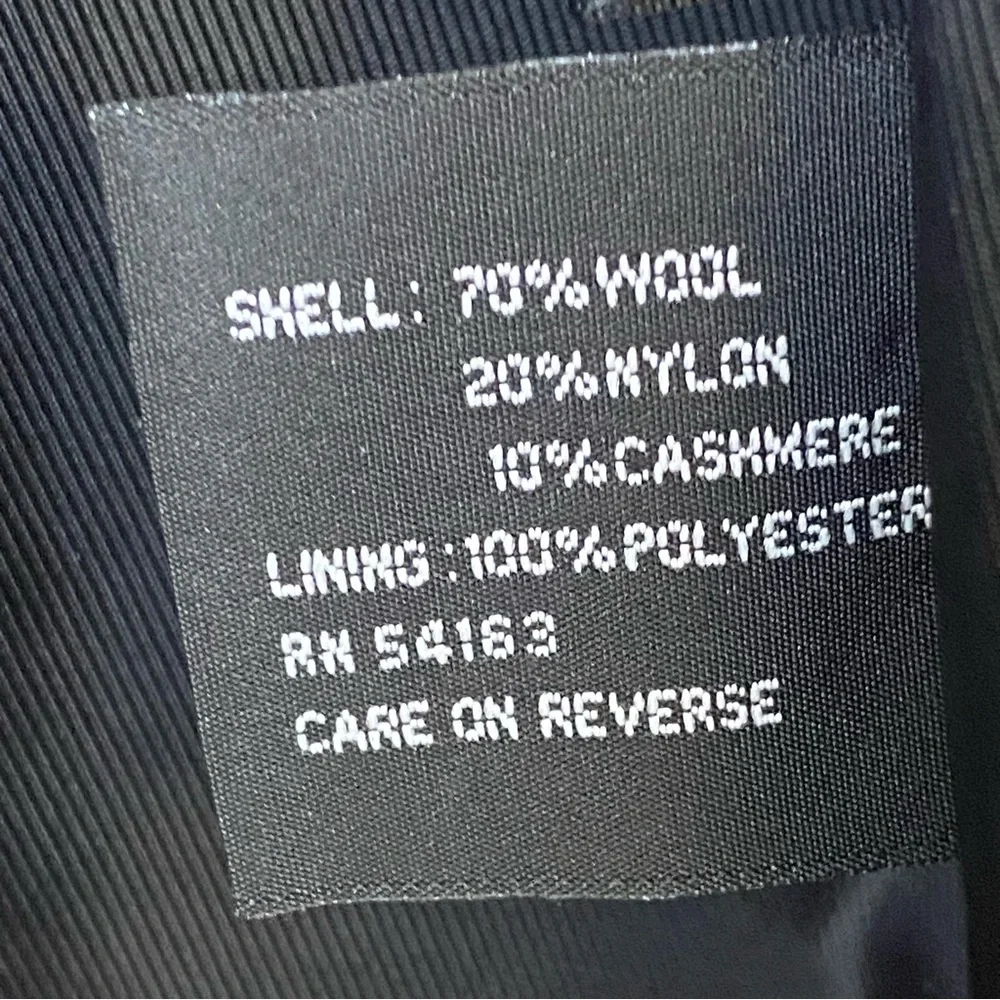 Jones New York Wool Cashmere‎ Blend Coat Size 8 Black Classic Preppy Essential
